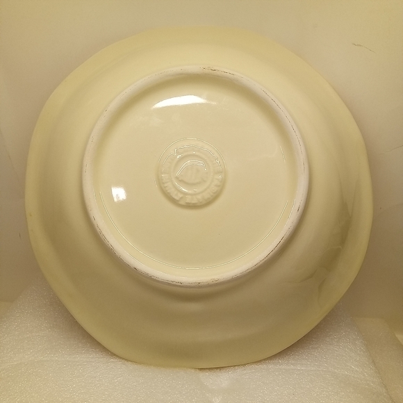 CERAMICHE TADINATE 10" Pasta Soup Salad Bowl Peach Rim Autumn Italy Farm Scene - Picture 6 of 14